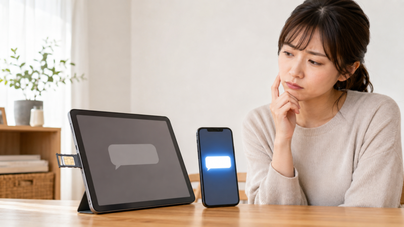 CellularモデルのiPadでSMSを受信できず困っている利用者