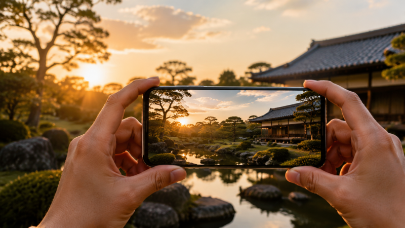 HDRや画像処理によって夕日の明暗を自然に写すスマホカメラ