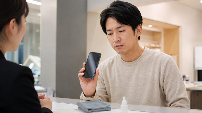 ガラスコーティング後も画面が割れて困っているスマホ利用者