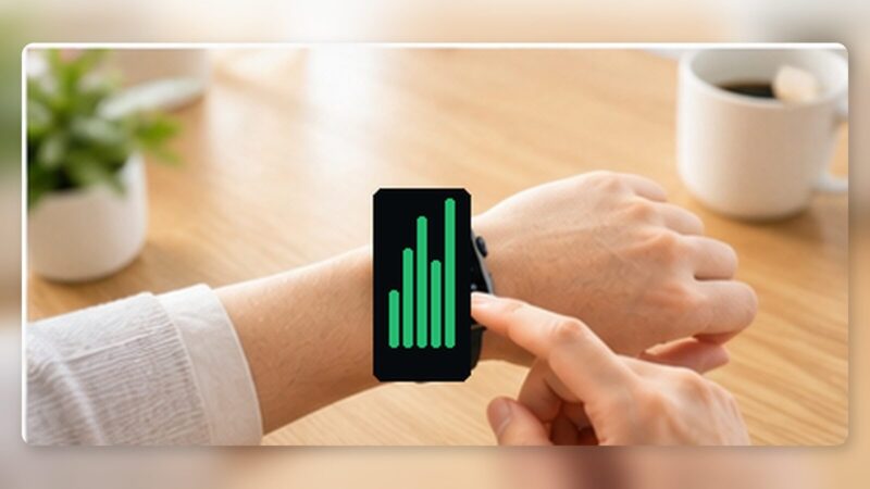Apple Watchの画面を確認してバッテリーの減りが早い原因を調べる様子
