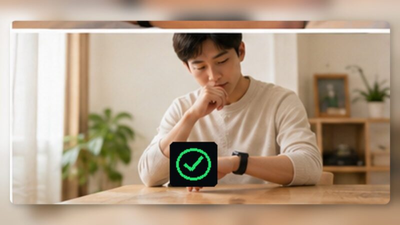 iPhoneと一緒に使うApple Watch 11のGPSモデルを確認する日本人男性